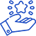 An icon of an open hand with stars above it, symbolizing Dr. Ginny Estupinian’s clinically proven crisis leadership and psychological resilience strategies for executives.
