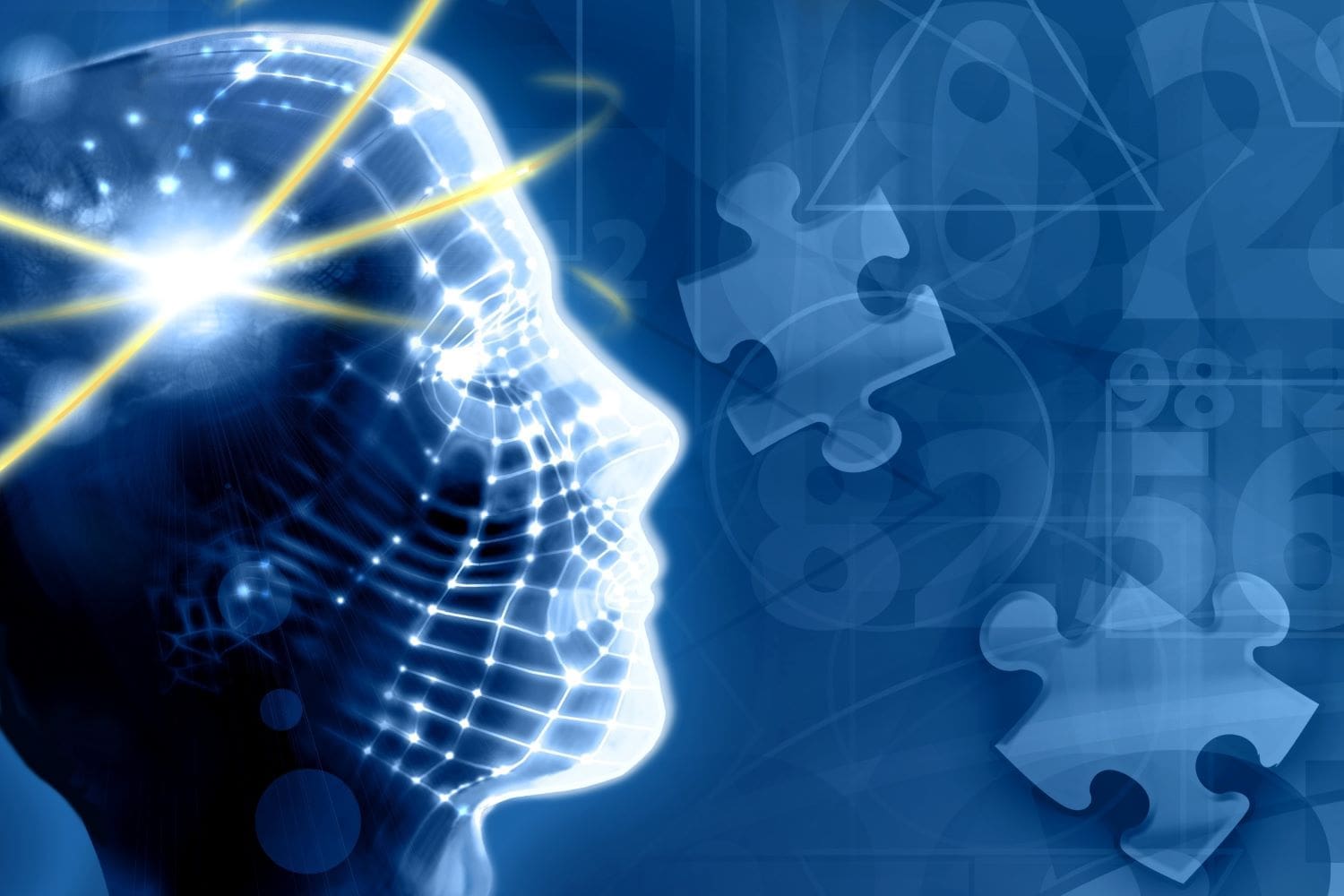 Illustration of a brain with puzzle pieces symbolizing how Dr. Ginny Estupinian uses advanced organizational assessments to help corporate clients solve employee challenges.